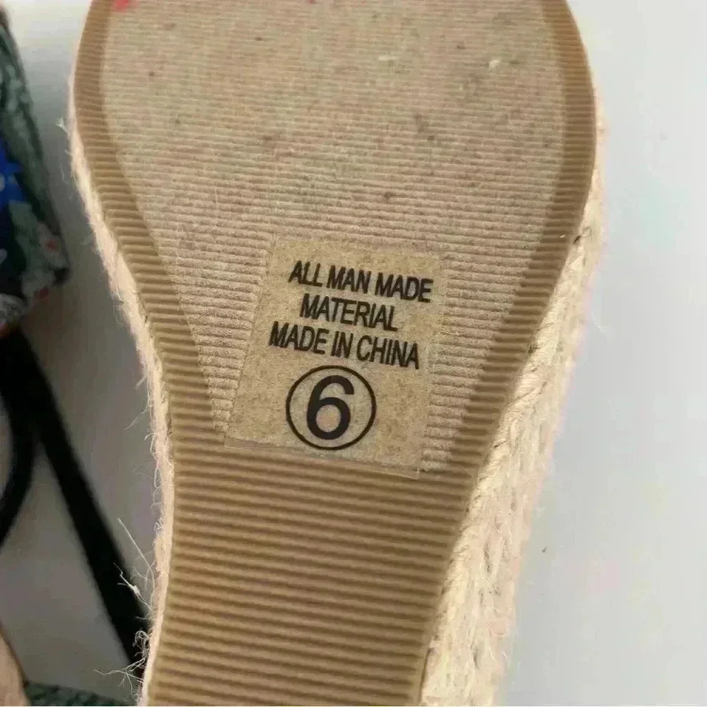 City classified womens espadrilles size 6 multicolored canvas floral wedges